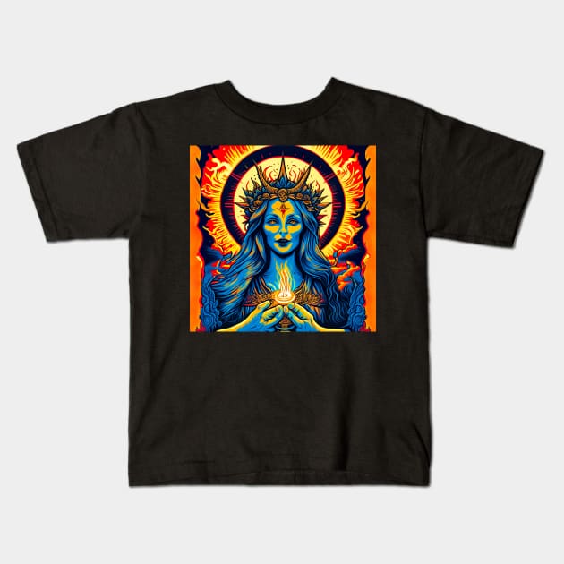 "Psychedelic Haunts: Unique and Colorful Halloween Horrors" Kids T-Shirt by Hexen_3